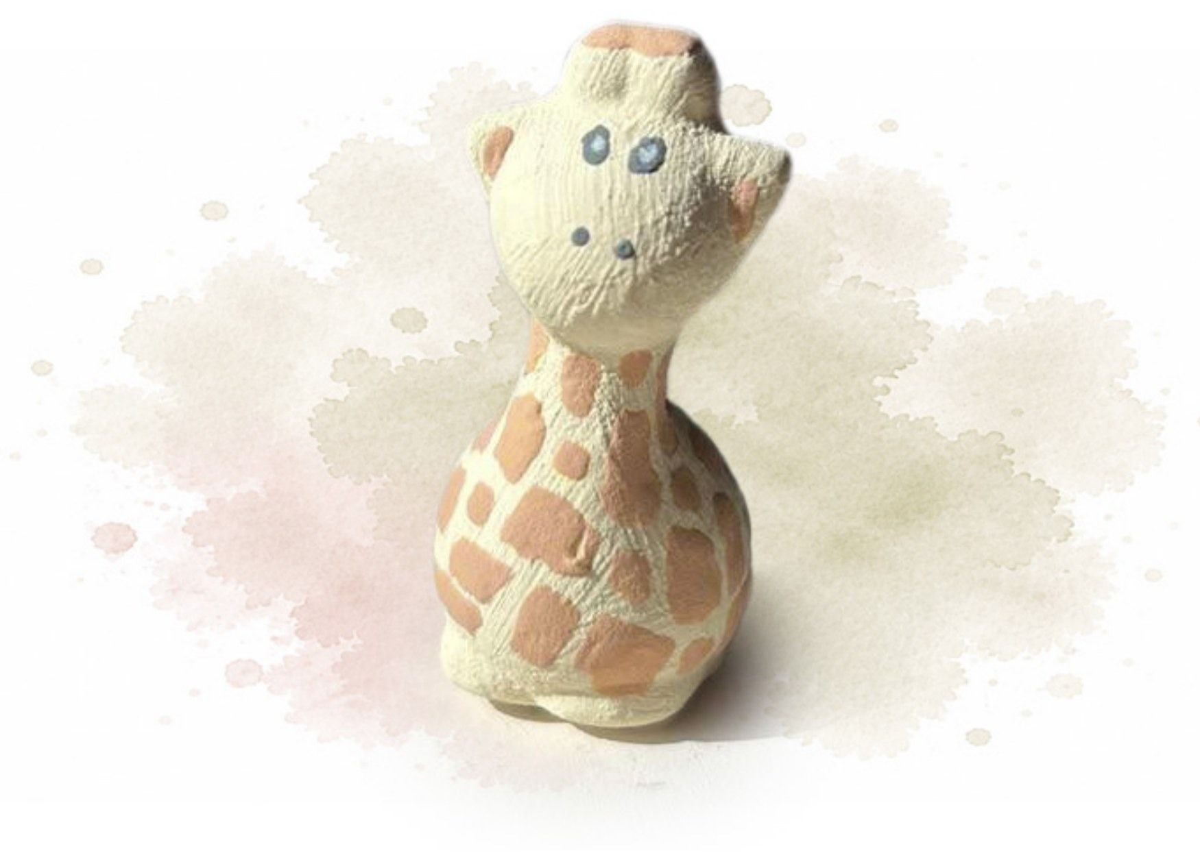 Bemalte Keramikfigur eines Giraffen-Rohlings